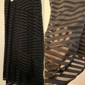 Cato Black Maxi skirt a line semi sheer lined summer beach vacation S